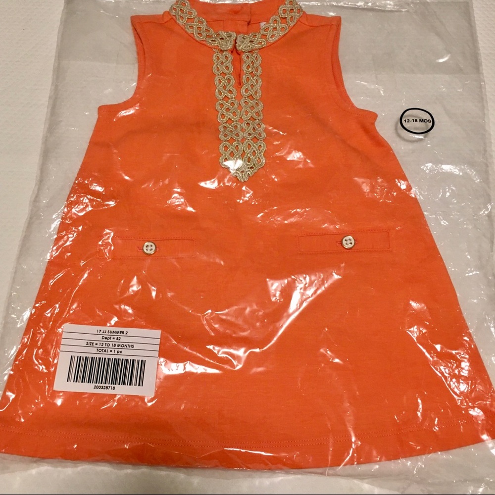 Janie and Jack baby girl orange dress